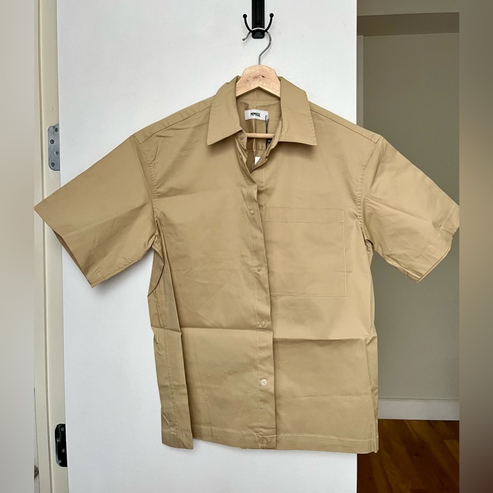 MMGL (Korean brand - Musinsa) Tan Beige Yellow Short sleeve shirt M